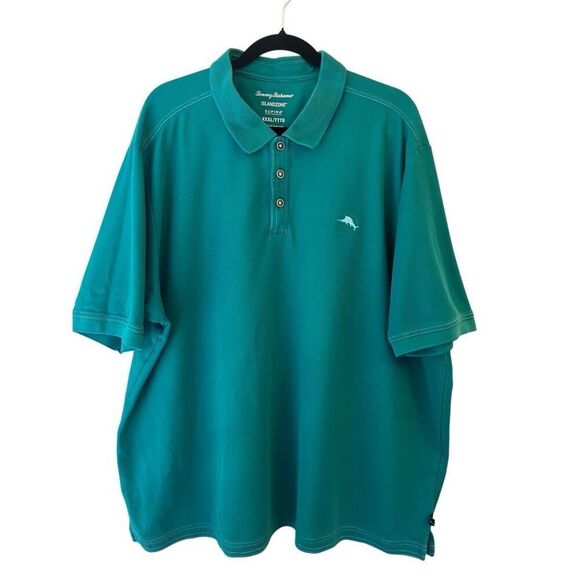 Tommy Bahama Men's Emfielder IslandZone® Polo Supima XXXL Teal Sustainable - Picture 1 of 8